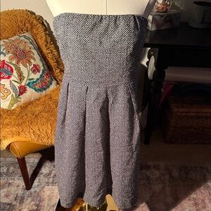 J. Crew Strapless Black and White Dress